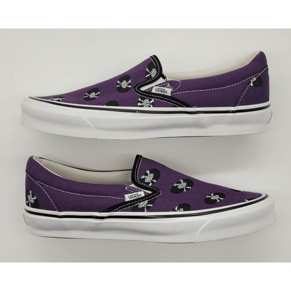 VANS x Wacko Maria Classic Slip On Sneakers 'Purple Records' VN0A45JK696 - Picture 2 of 8